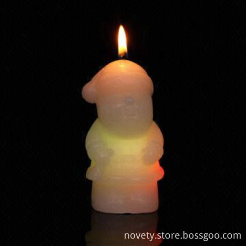 Santa claus shape, real smokeless wax candles really change colors when lit